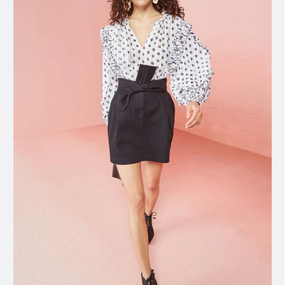 NWT Ulla Johnson Black Denim Skirt Size 6